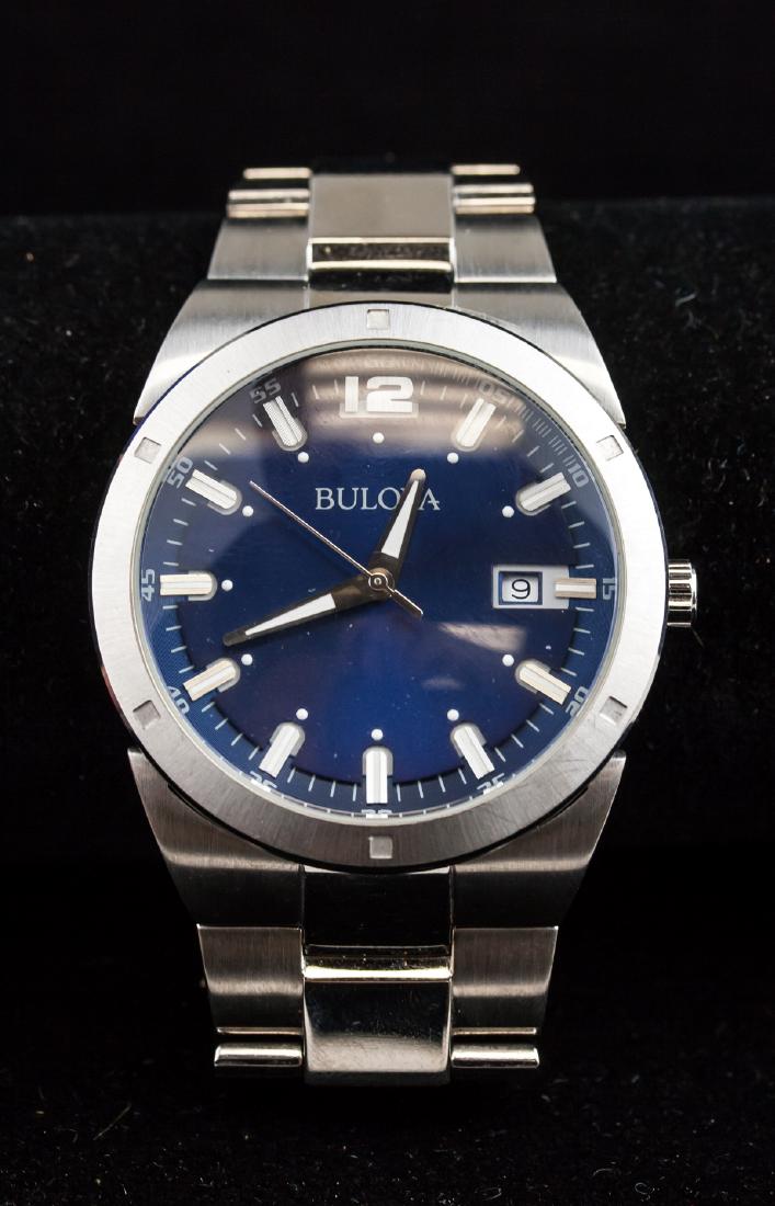 Bulova Stainless Steel Watch RV $300: Bulova Watch. Stainless Steel. Water resistant 50m. Thailand movement. C823144_x000D_ Condition: good, light scuffing on band.