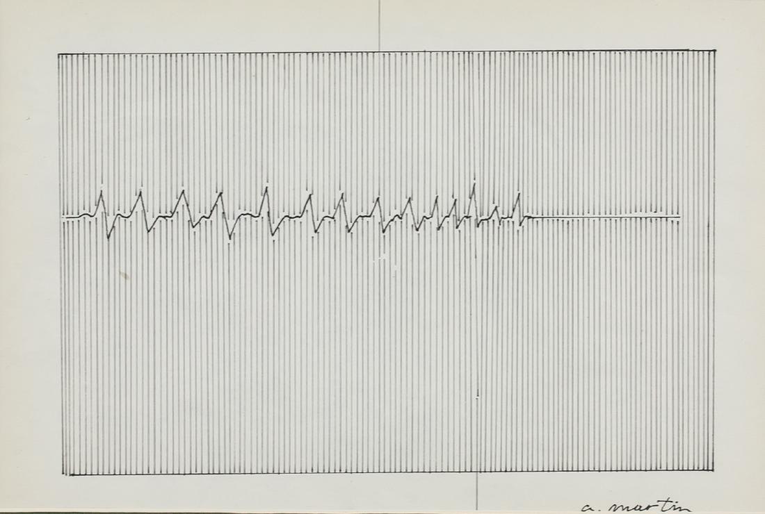 Agnes Martin American-Canadian Abstract Ink Paper (1 of 6)