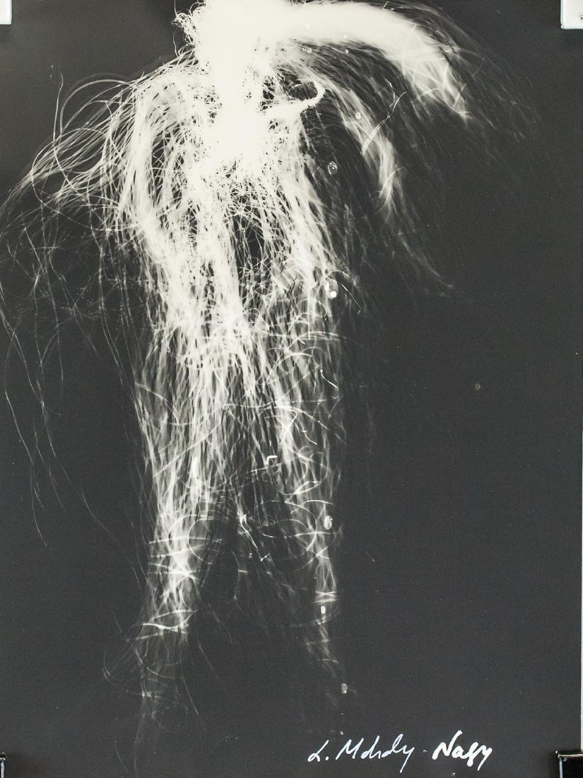 Laszlo Moholy-Nagy Hungarian Modernist Photogram: Photogram on paper. Featuring abstract composition. Signed L. Moholy-Nagy on the lower right corner. Attributed to Laszlo Moholy-Nagy (1895-1946, Hungarian). 23 x 18 cm (9.1 x 7.1 inches). Laszlo Moho