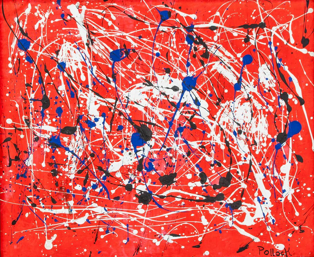 American Abstract Drip Painting on Canvas (1 of 5)