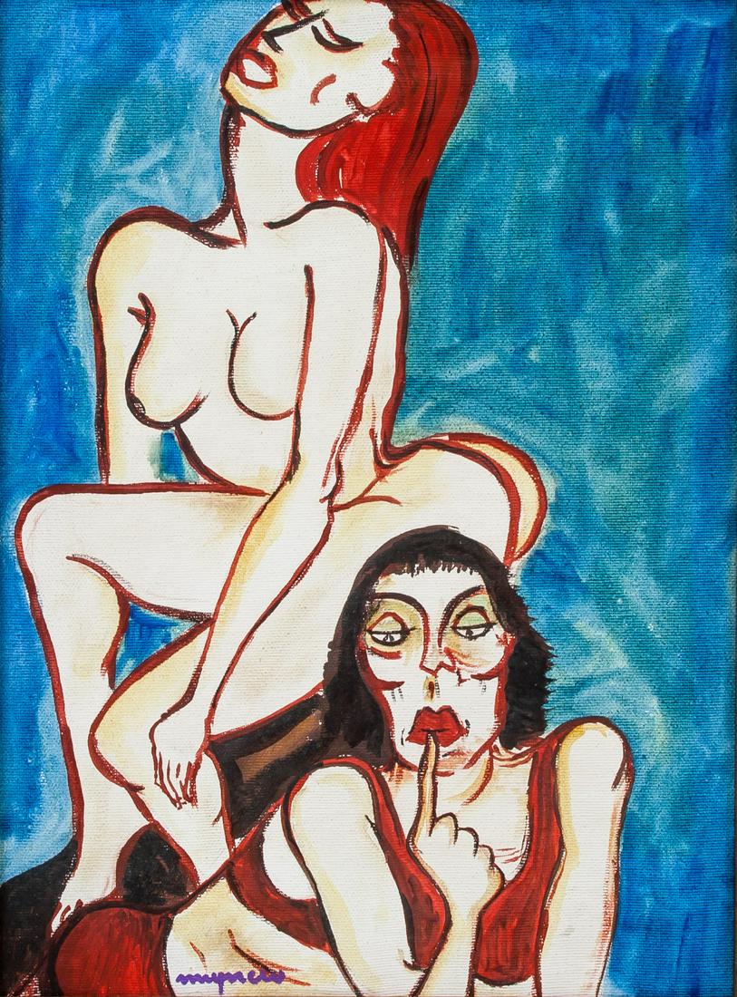 Giuseppe Migneco Italian Modernist Oil on Canvas (1 of 5)