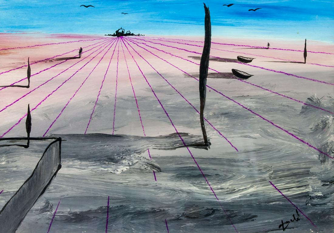 Salvador Dali Spanish Surrealist Tempera Paper (1 of 6)