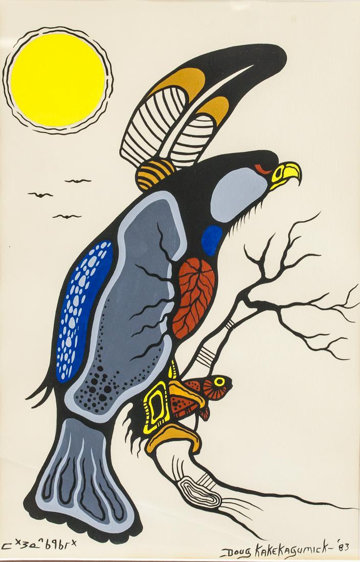 Doug Kakekagumick Canadian 1865-2009 Acrylic Paper (1 of 9)