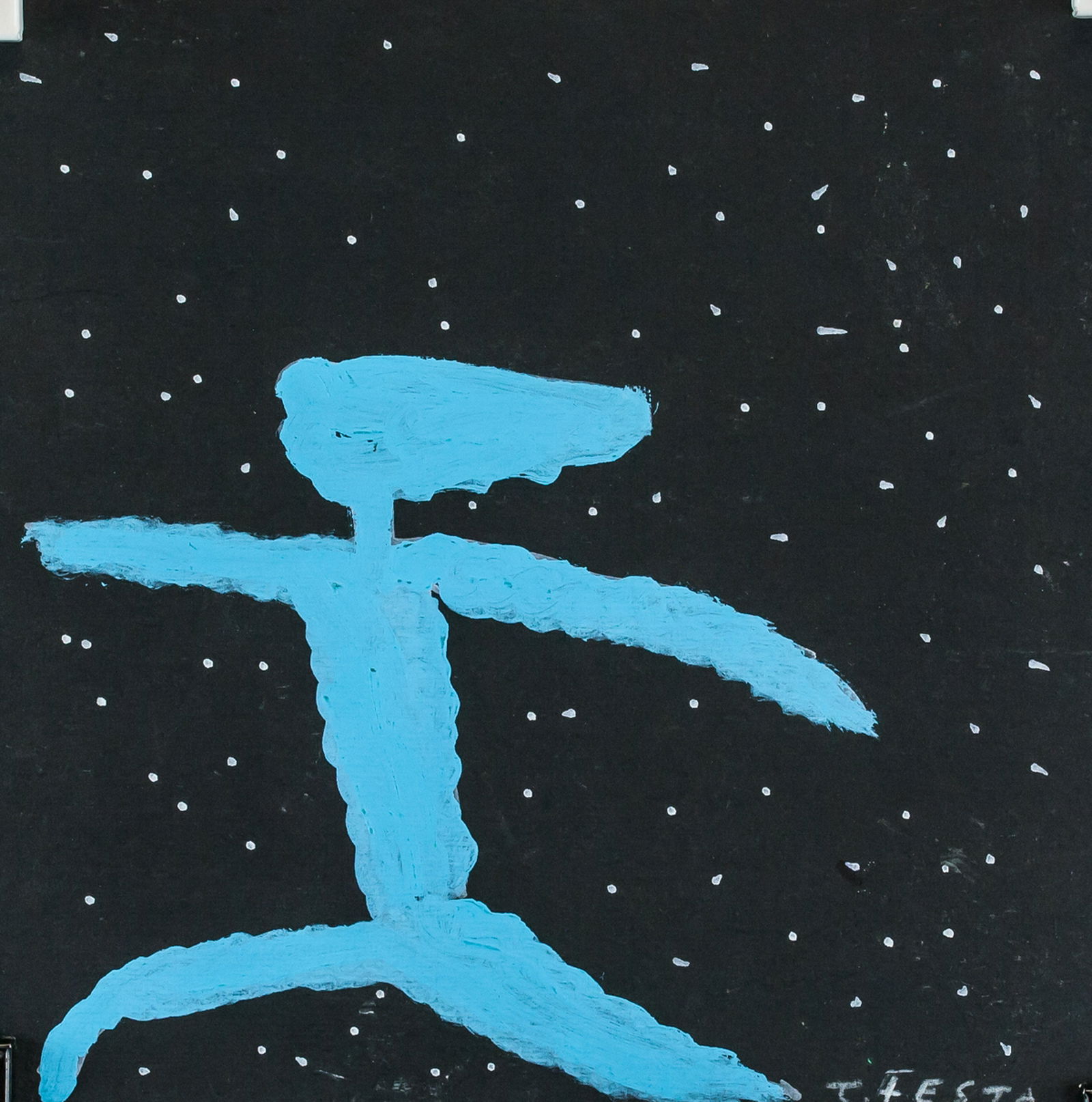 Tano Festa Italian Pop Oil on Paper Figure (1 of 6)