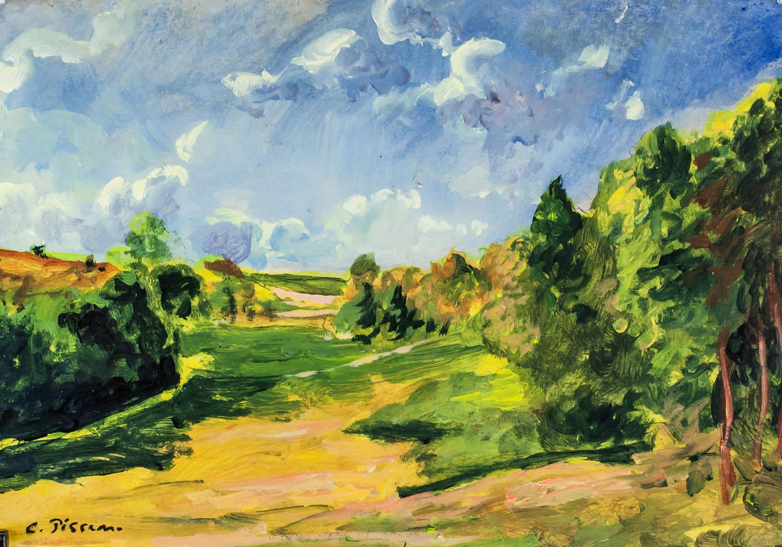 French Impressionist Tempera Signed C. Pissarro (1 of 8)