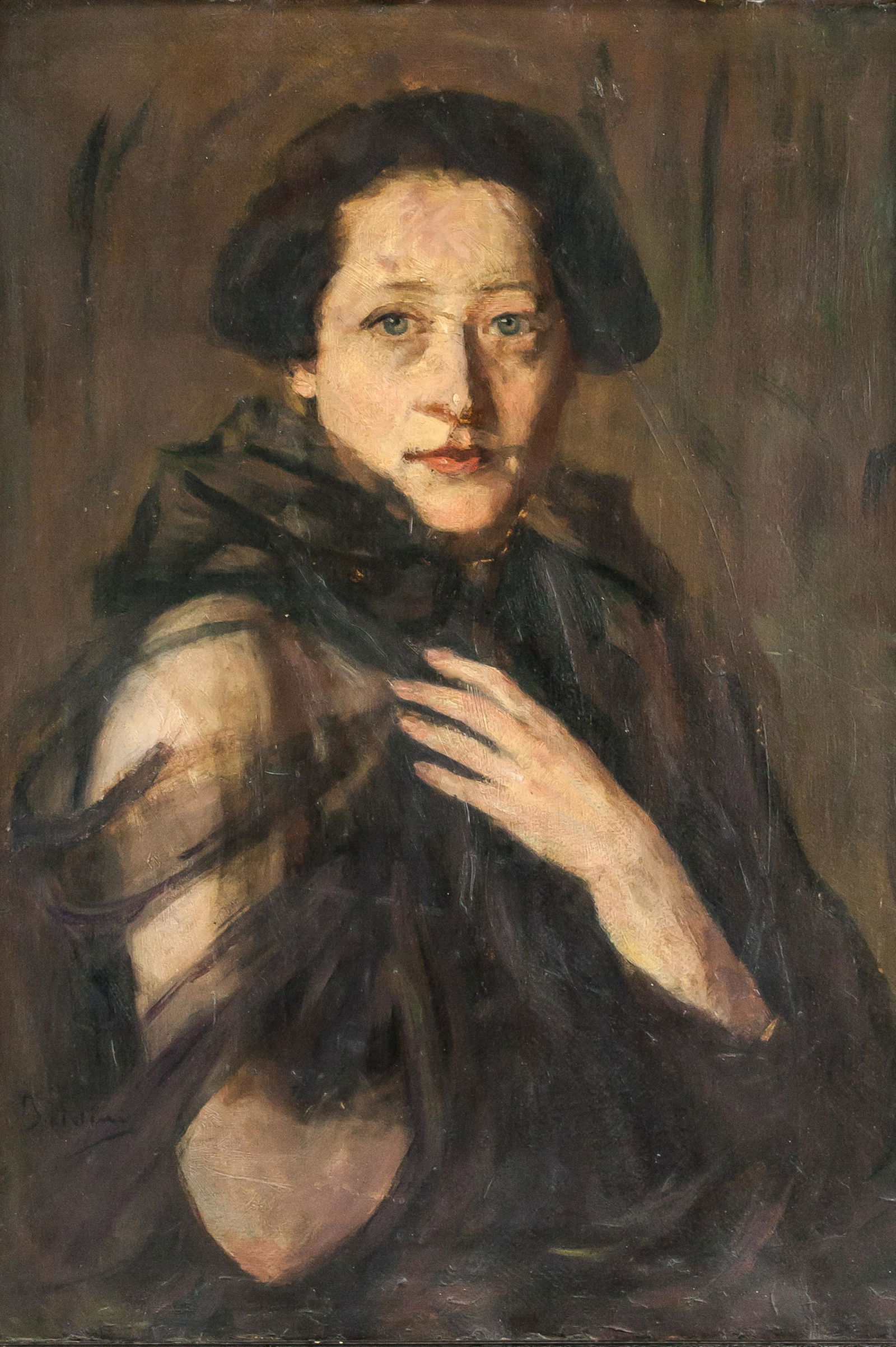 Giovanni Boldini Italian Macchiaioli Oil Portrait: Oil on cardboard, framed. Featuring a portrait of a woman. Signed Boldini on the lower left corner. Some damage on the upper right corner. Inscribed GHRT on the upper left corner. Attributed to Giovan