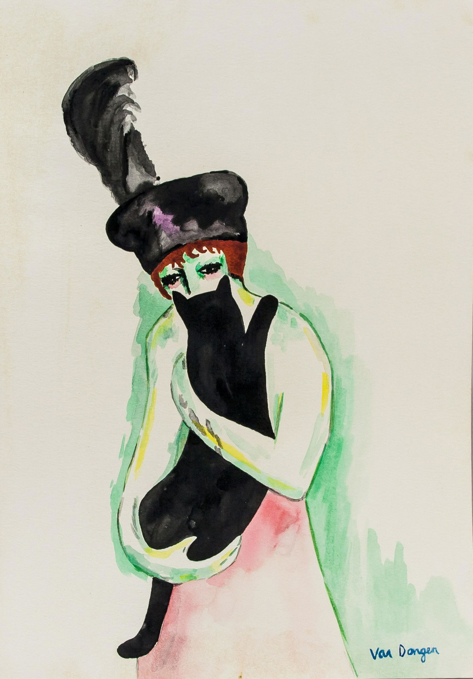 Kees Van Dongen Dutch-French Fauvist Watercolor (1 of 5)