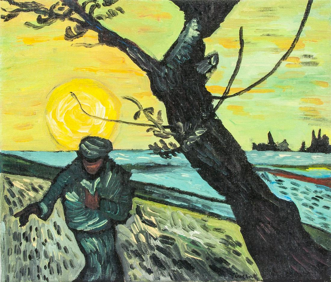 Dutch Post-Impressionist Oil Canvas Signed Vincent (1 of 8)