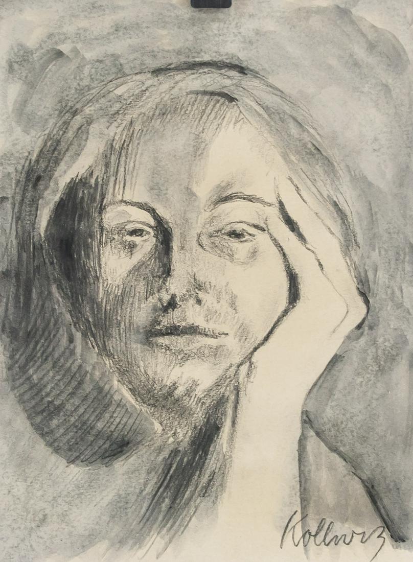 Kathe Kollwitz German Expressionist Charcoal & WC (1 of 7)