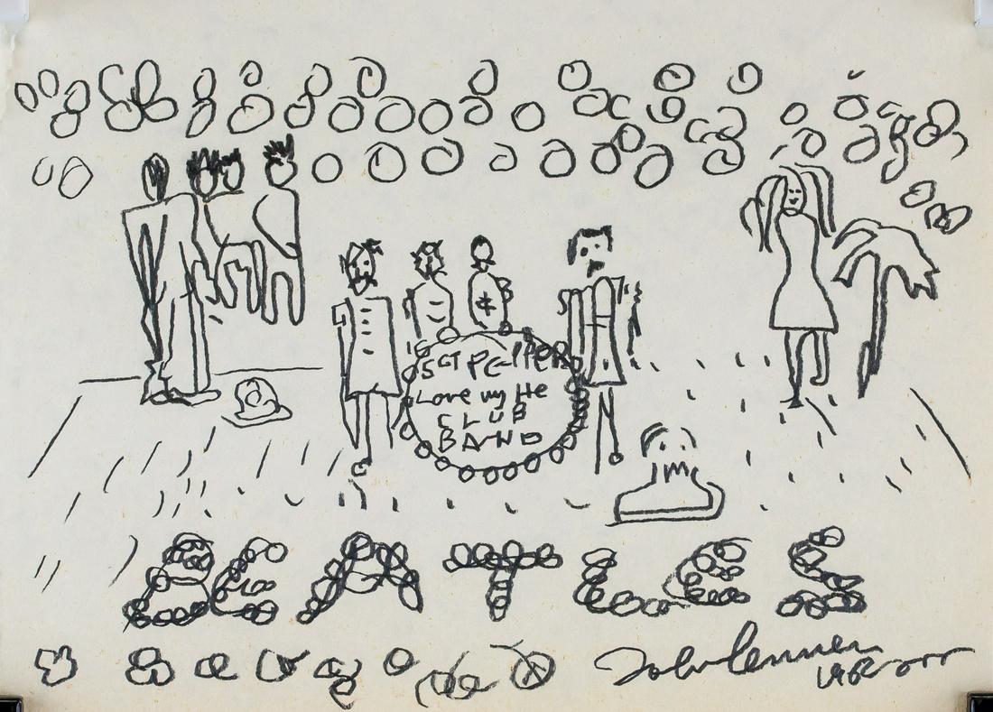 John Lennon British Pop Pencil on Paper "1962" (1 of 7)