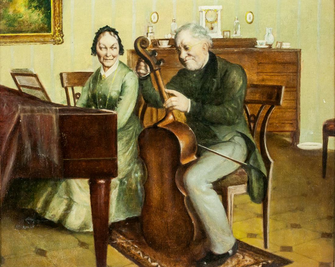 Oil on Canvas Framed Portrait of Instrumentalist (1 of 6)