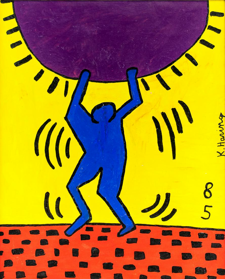 Keith Haring American Pop Art Oil on Canvas Figure (1 of 6)