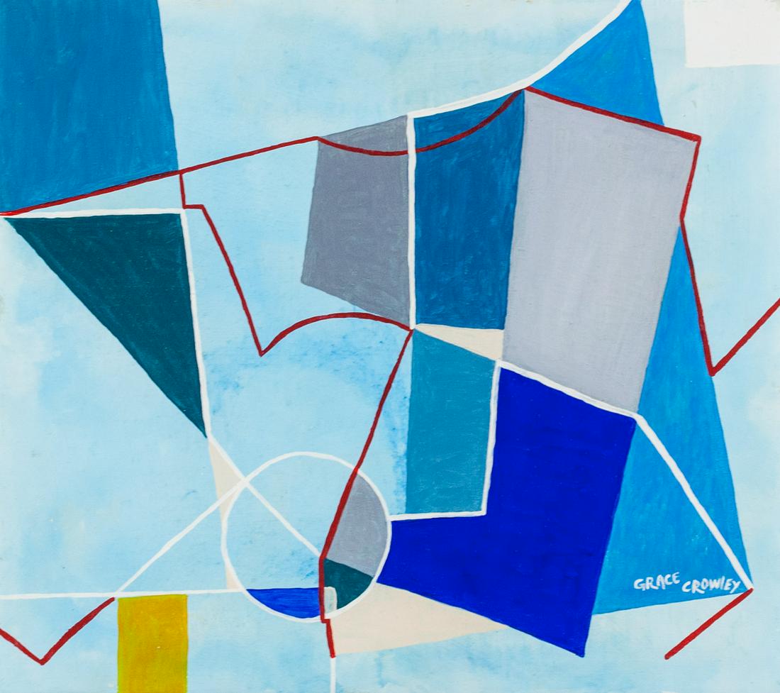 Grace Crowley Australian Modernist Oil on Canvas: Oil on canvas. Featuring an abstract expressionist composition. Signed GRACE CROWLEY on the lower right corner. Attributed to Grace Crowley (1890-1979, Australian). 46 x 52 cm (18 x 20.25 inches). PRO