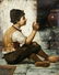 "The First Cigarette" Portrait Oil on Canvas