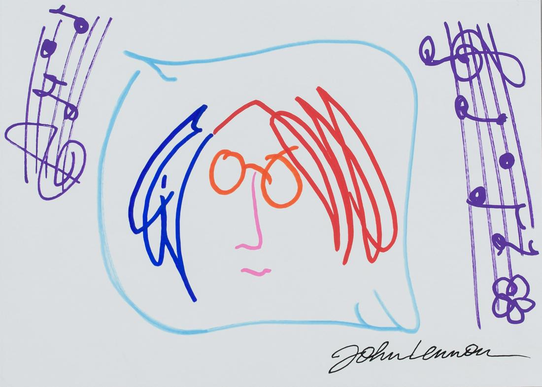 John Lennon British Pop Mixed Media on Paper (1 of 5)
