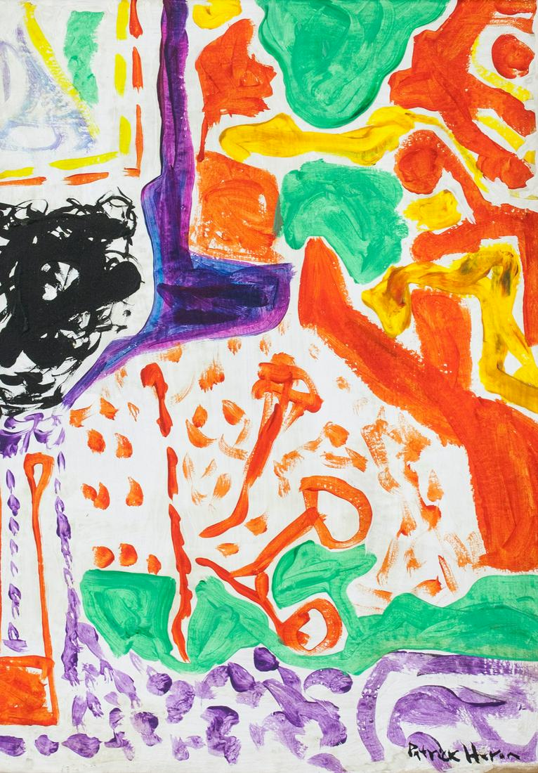 Patrick Heron British Abstract Oil on Canvas: Oil on canvas, framed. Featuring an abstract expressionist composition. Signed Patrick heron on the lower right corner. Attributed to Patrick Heron (1920-1999, British). 50 x 35 cm (19.5 x 13.75 inche