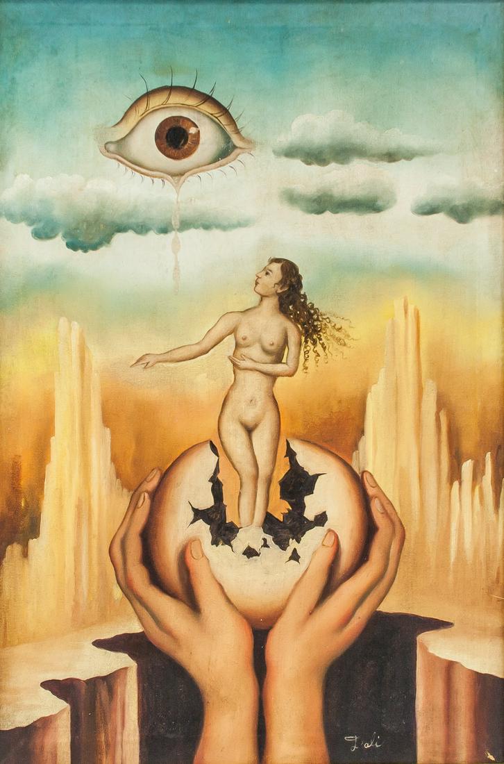 Salvador Dali Spanish Surrealist Oil on Canvas (1 of 7)