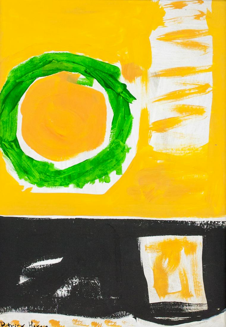 Patrick Heron British Abstract Oil on Canvas: Oil on canvas, framed. Featuring an abstract expressionist composition. Signed Patrick Heron on the lower left corner. Attributed to Patrick Heron (1920-19991, British). 54 x 39 cm (21 x 15 inches). F