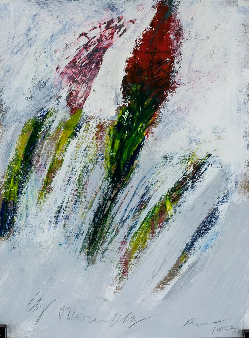 Cy Twombly American Abstract Oil on Card Signed (1 of 8)