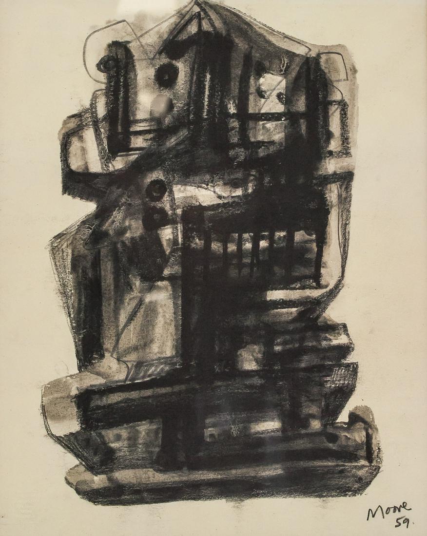 Henry Moore English Print Inscribed Moore '59 (1 of 8)
