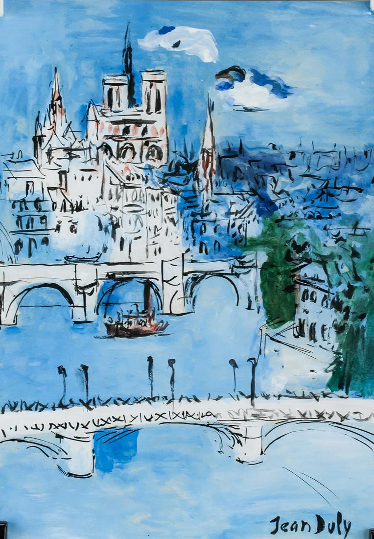 Jean Dufy French Art Deco Watercolor on Paper (1 of 8)