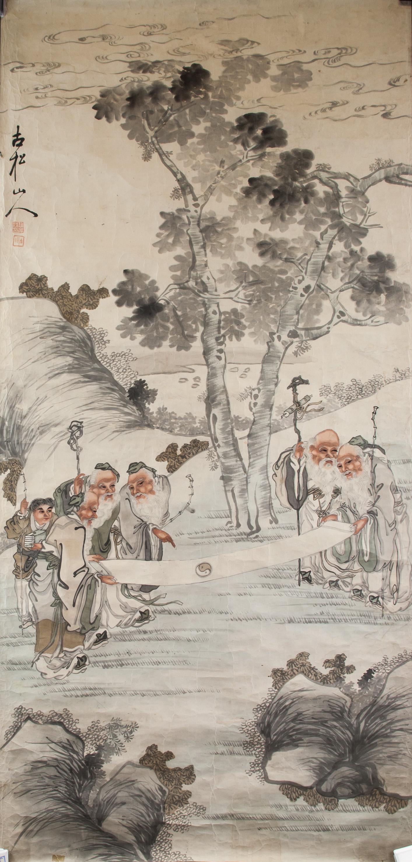 Gusong Shanren Chinese Watercolor Immortals (1 of 4)