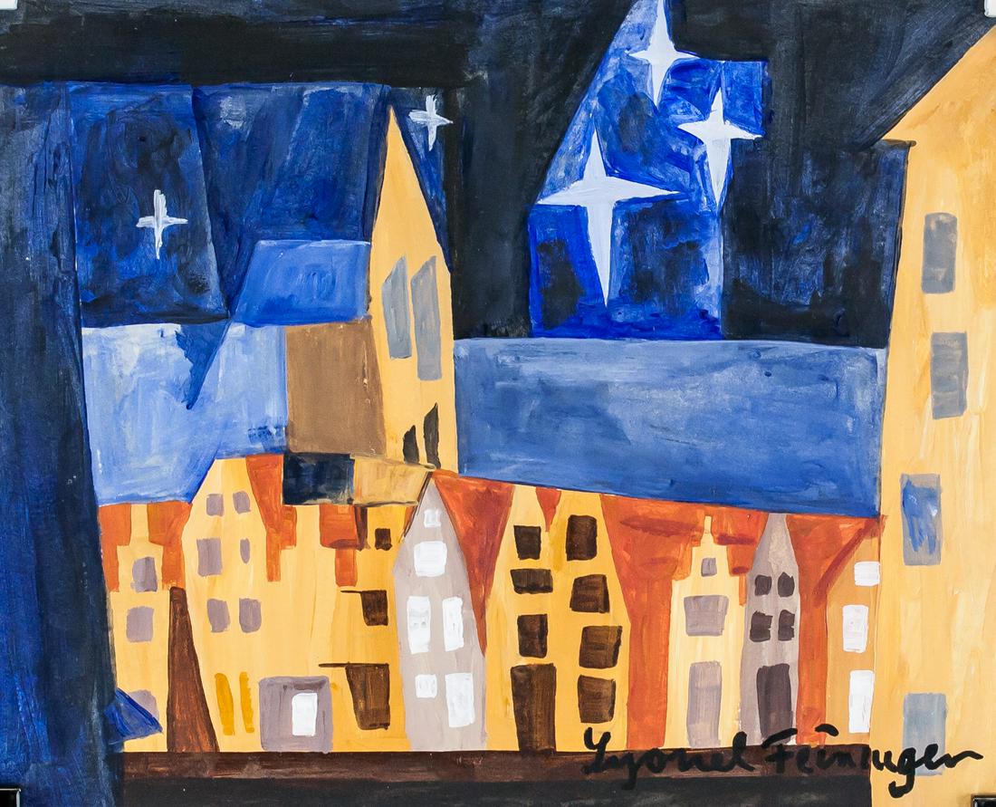 Lyonel Feininger German-US Expressionist Gouache (1 of 8)