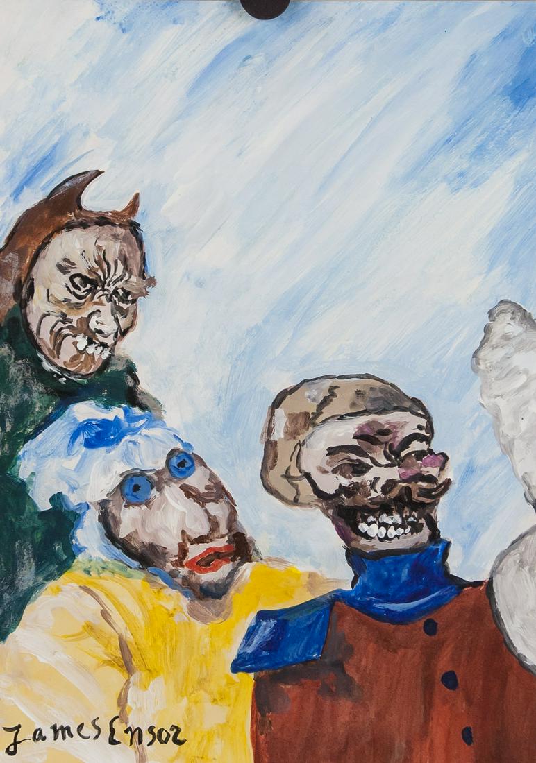 James Ensor 1860-1949 Belgian Gouache on Paper (1 of 8)