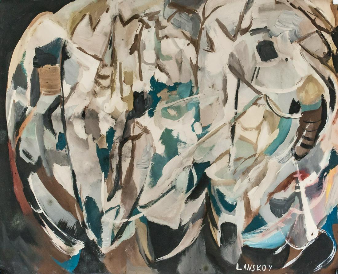 Andre Lanskoy Russian Tachisme Gouache on Paper (1 of 6)