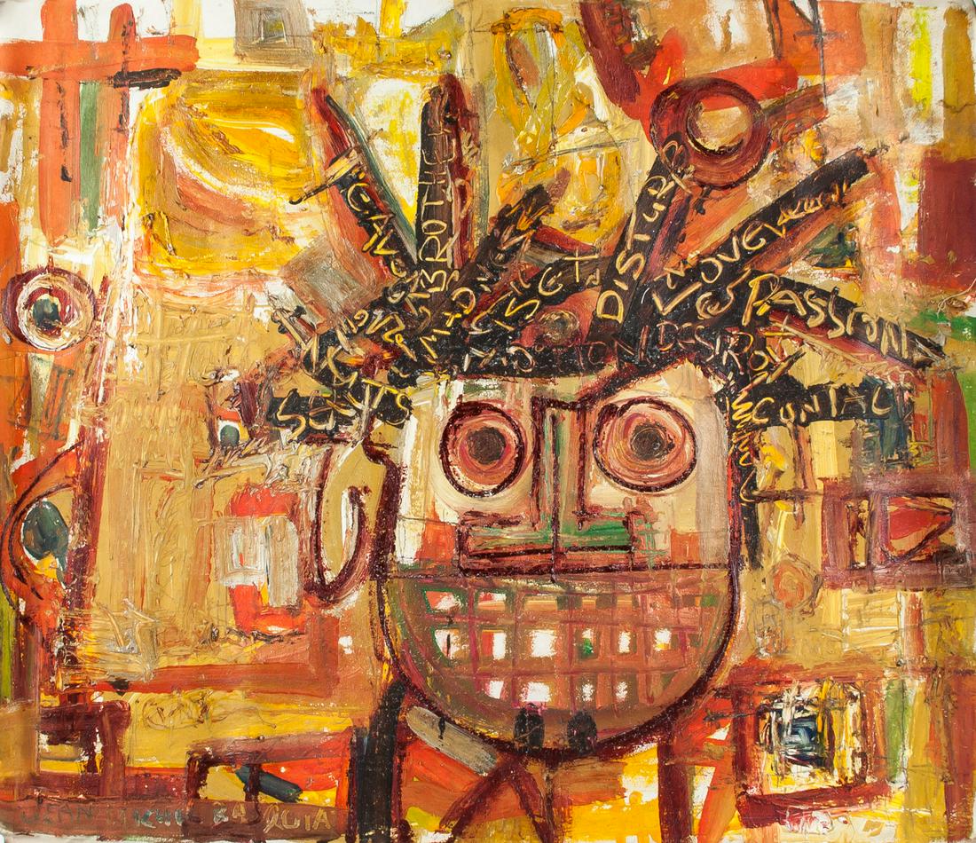 Jean-Michel Basquiat American Pop Art Oil/Canvas: Oil on canvas. Featuring a neo-expressionist portrait. Signed JEAN MICHEL BASQUIAT on the lower edge. 59 x 69 cm (23.2 x 27.2 inches). PROVENANCE: This lot carries limited provenance from a Central Eu