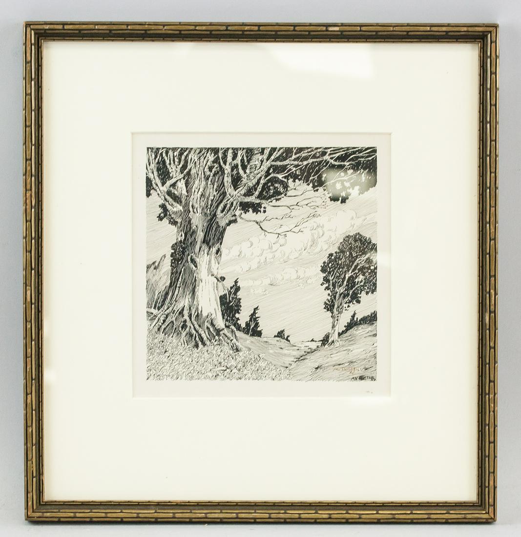 A.V. Potter Ink on Paper Landscape "27" (1 of 5)