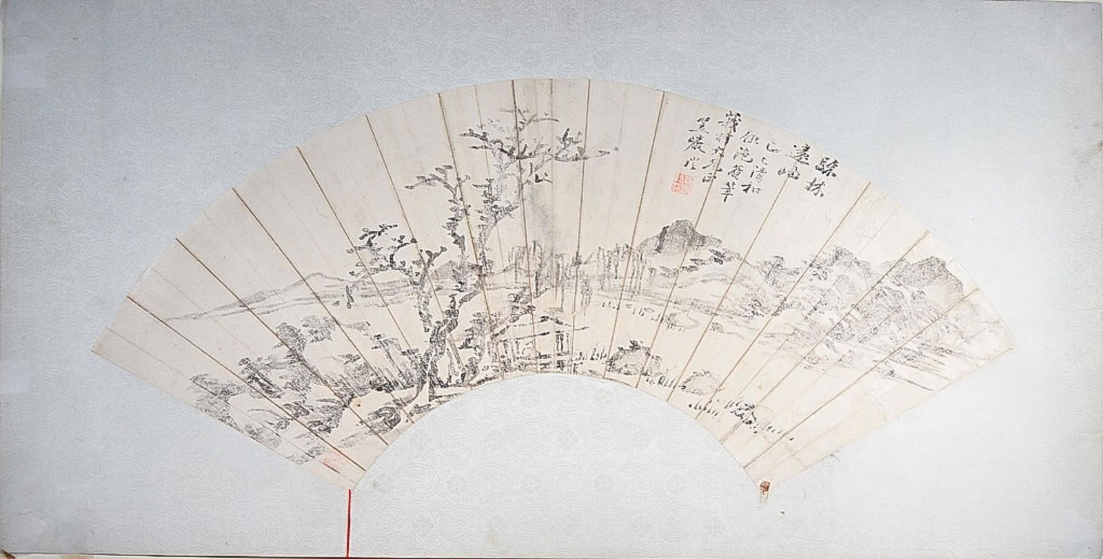 Chinese Watercolor Landscape Fan Paper Roll (1 of 5)