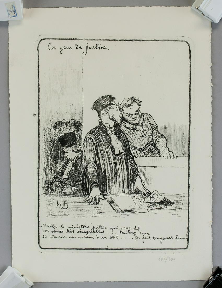 French Two Etchings Initialed Honore Daumier (1 of 17)