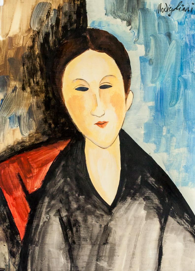 Amedeo Modigliani Italian Fauvist Gouache on Paper (1 of 8)