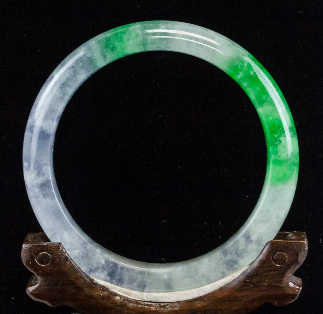 Burma Green and Icy Jadeite Bangle (1 of 4)