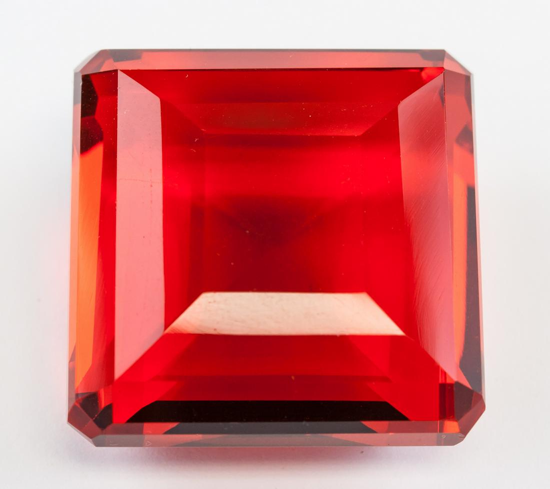 132.20ct Emerald Cut Red Topaz Gemstone GGL (1 of 4)