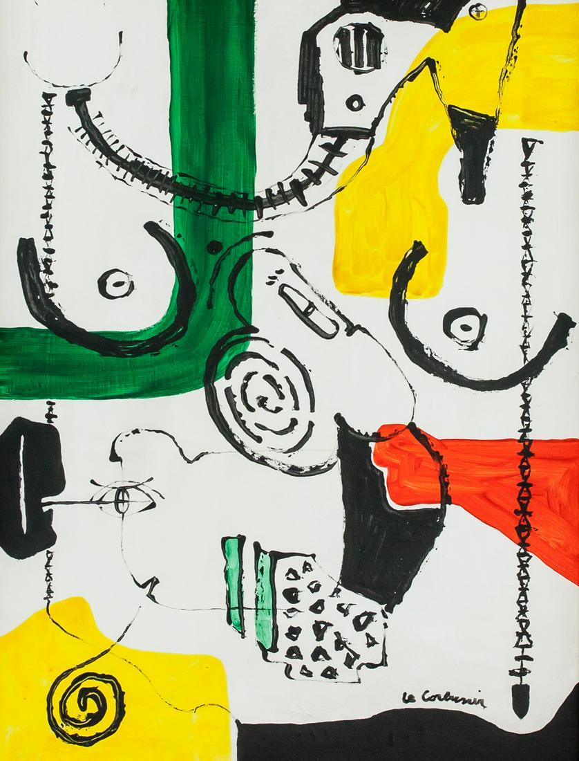 Le Corbusier French-Swiss Modernist Oil on Canvas (1 of 6)