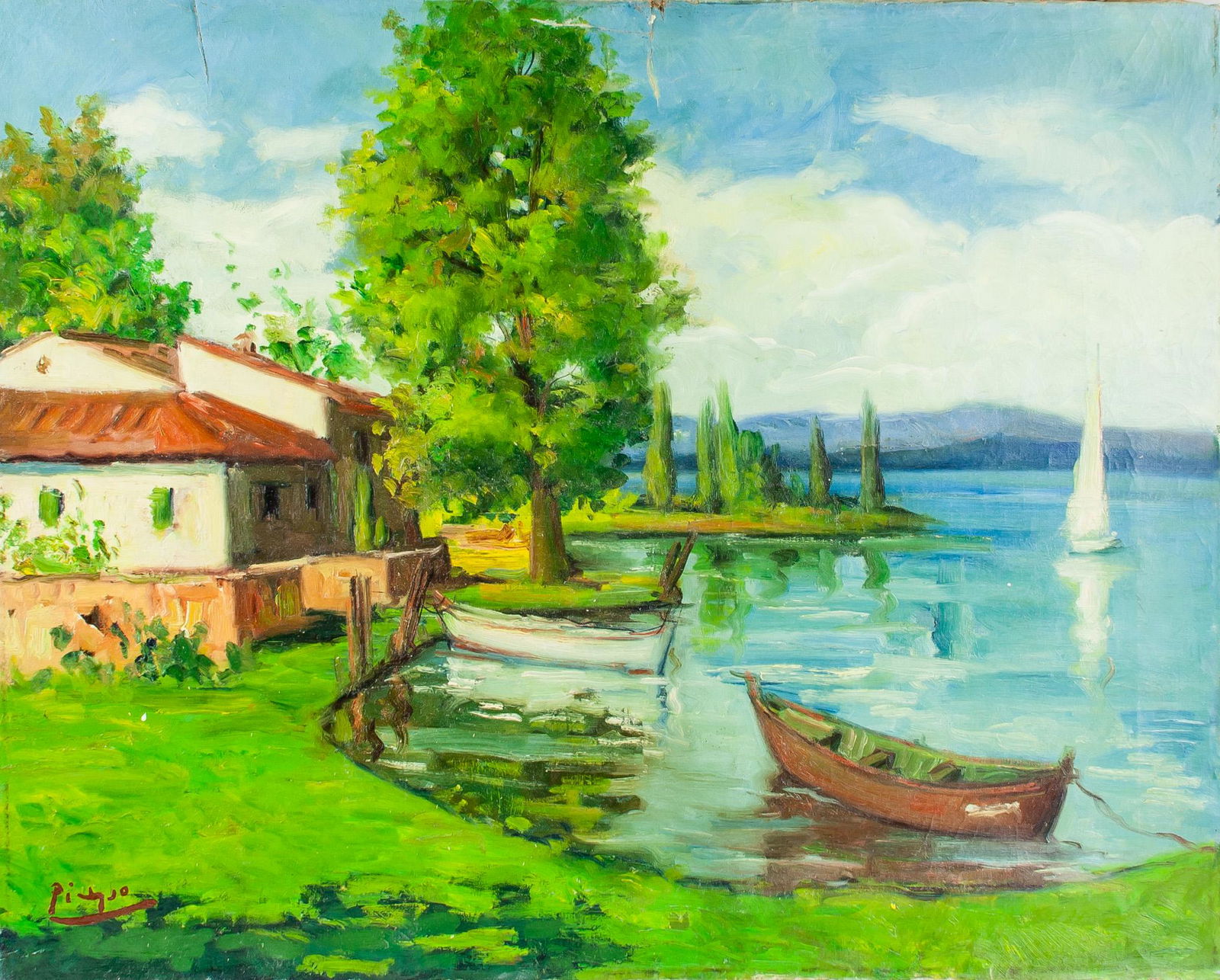 Spanish Oil on Canvas dated 1950 Signed Picasso (1 of 8)