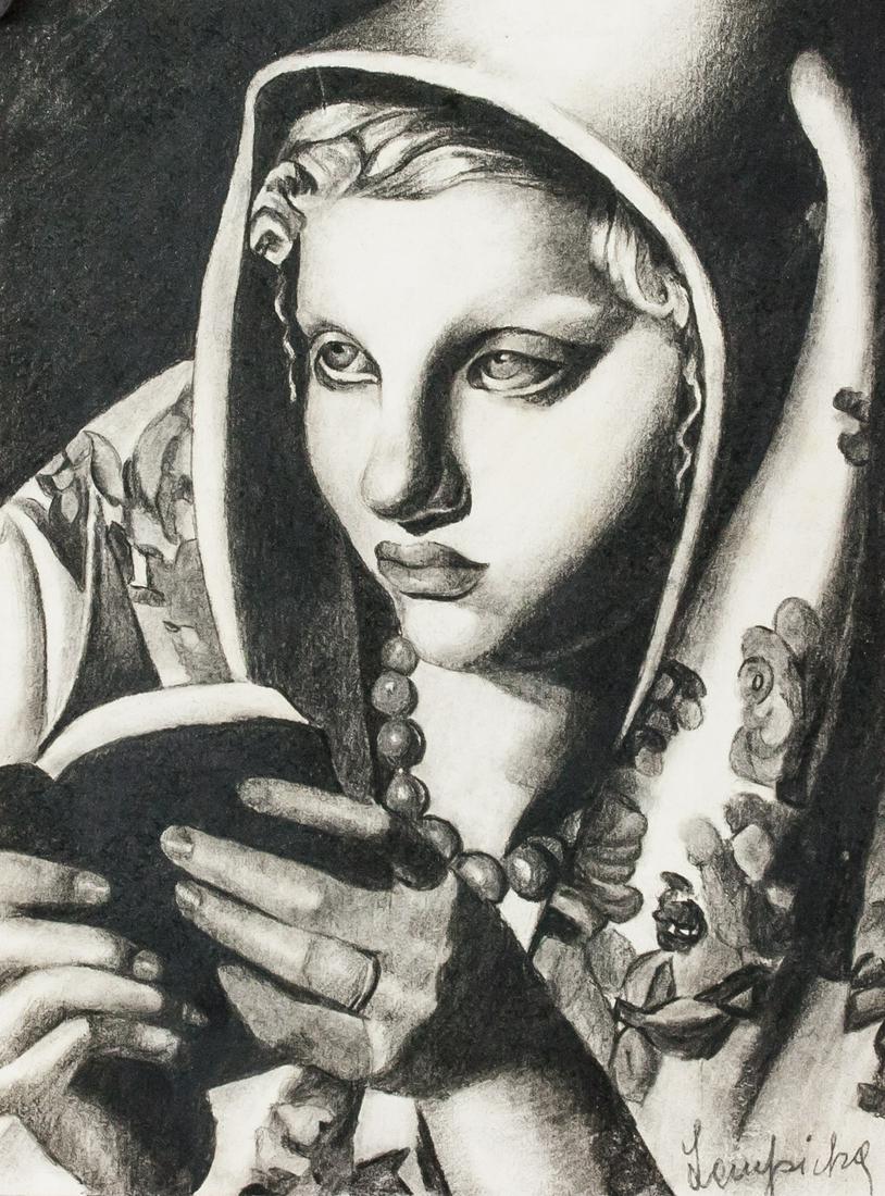 Tamara de Lempicka Polish Art Deco Charcoal Paper (1 of 6)
