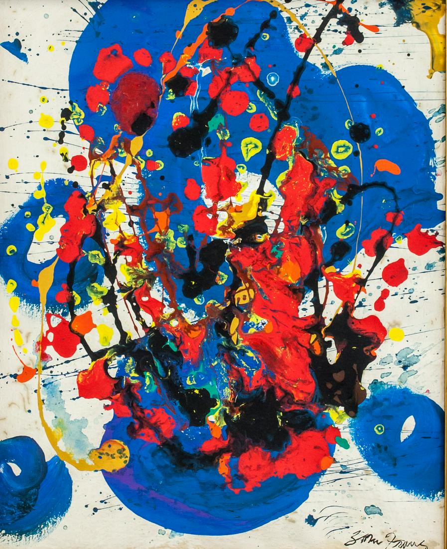 Sam Francis American Abstract Oil on Paper (1 of 5)