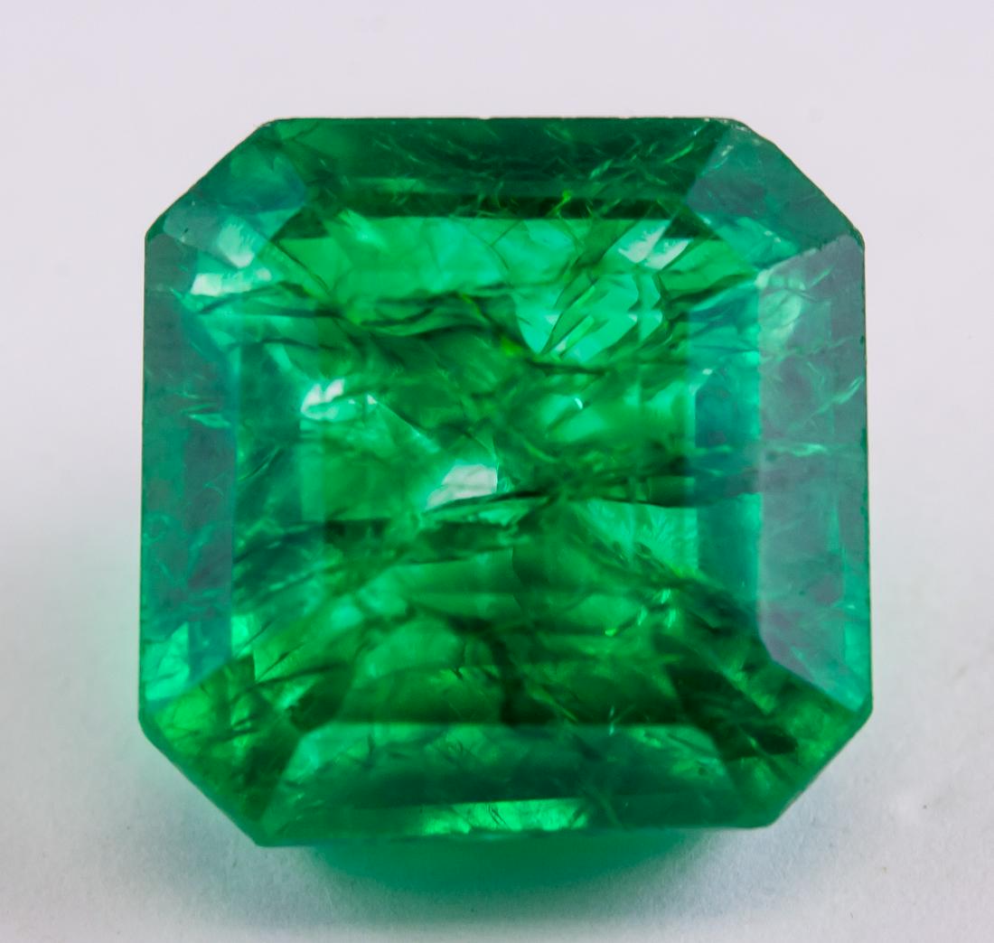 13.70ct Emerald Cut Green Emerald Gemstone GGL (1 of 4)
