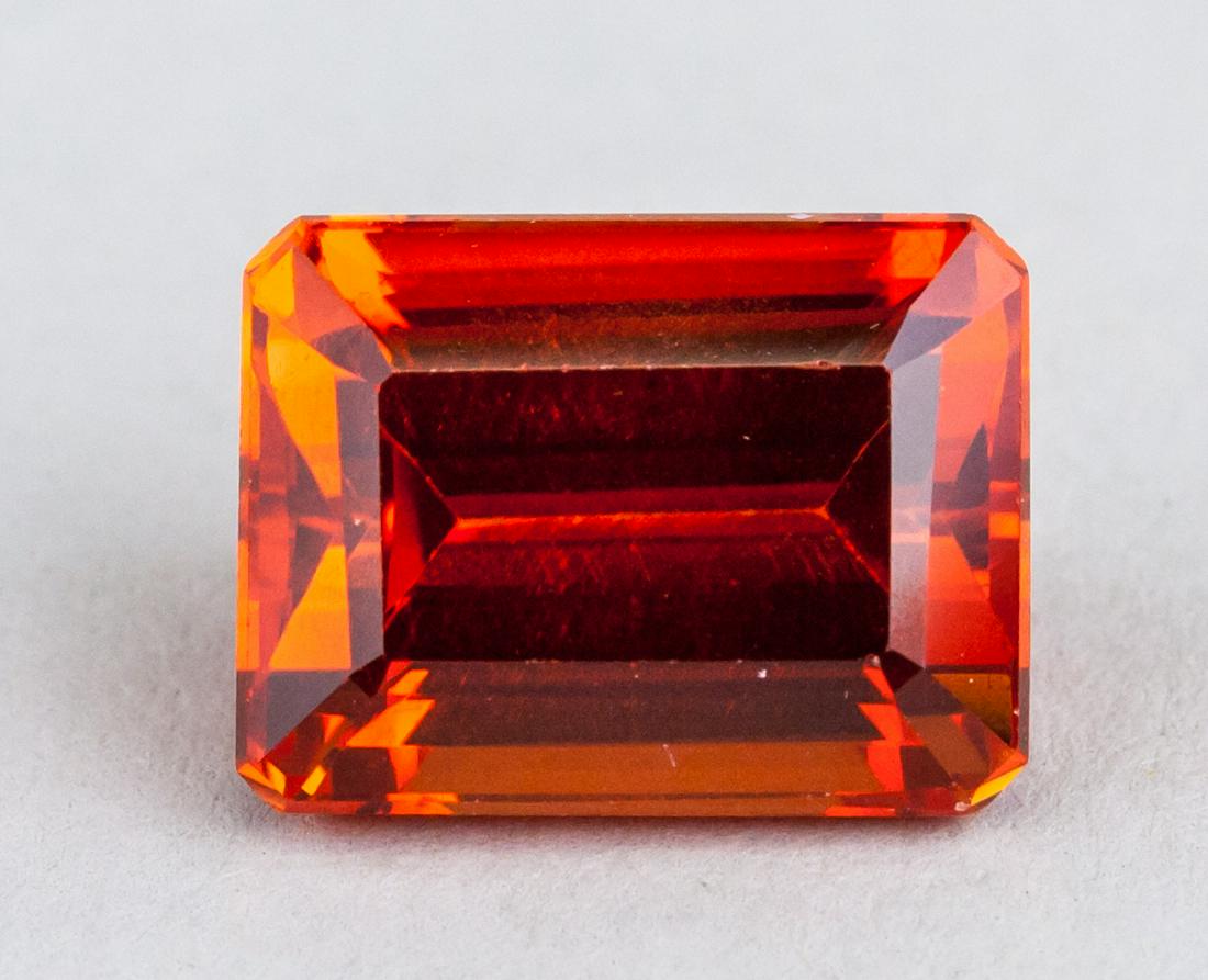 10.00ct Emerald Cut Orange Sapphire Gemstone GGL (1 of 5)