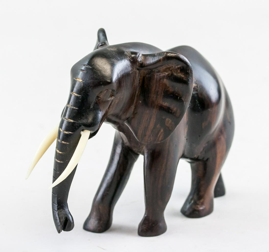 Chinese Zitan Wood Carved Elephant Statue (1 of 5)