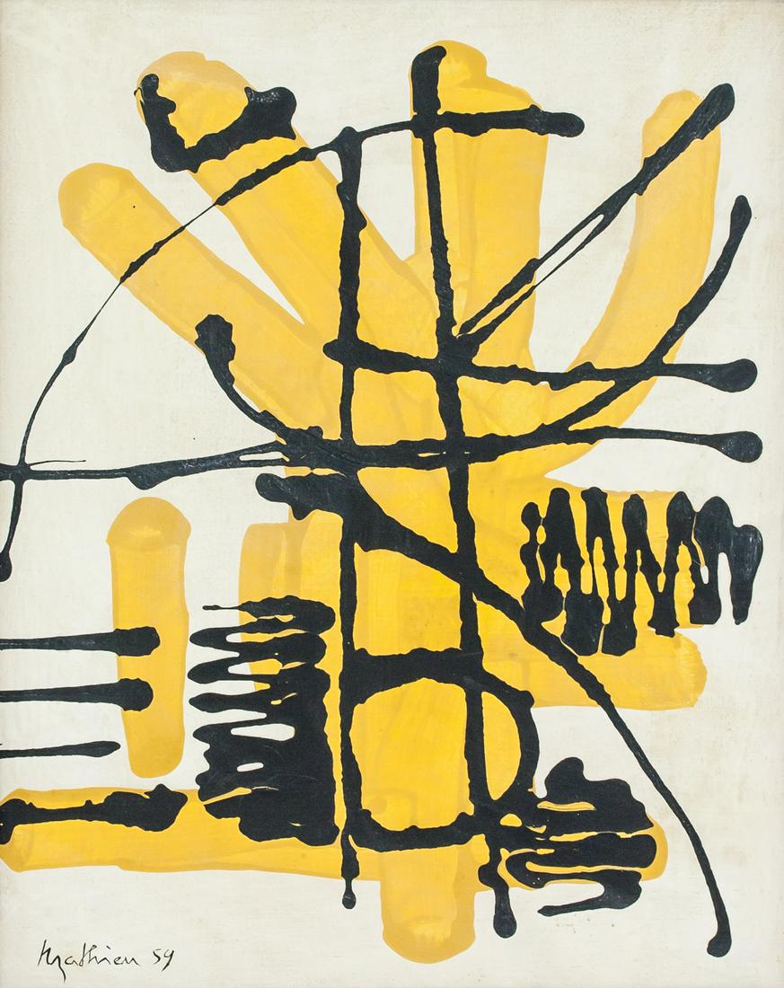 Georges Mathieu French Tachisme Oil on Canvas "59" (1 of 6)