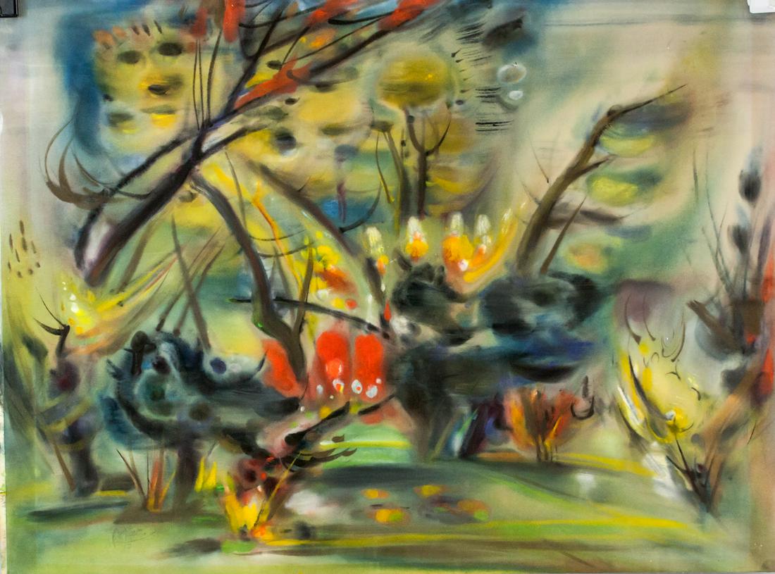 Joan Miro Spanish Abstract Oil on Suede Paper '27 (1 of 6)