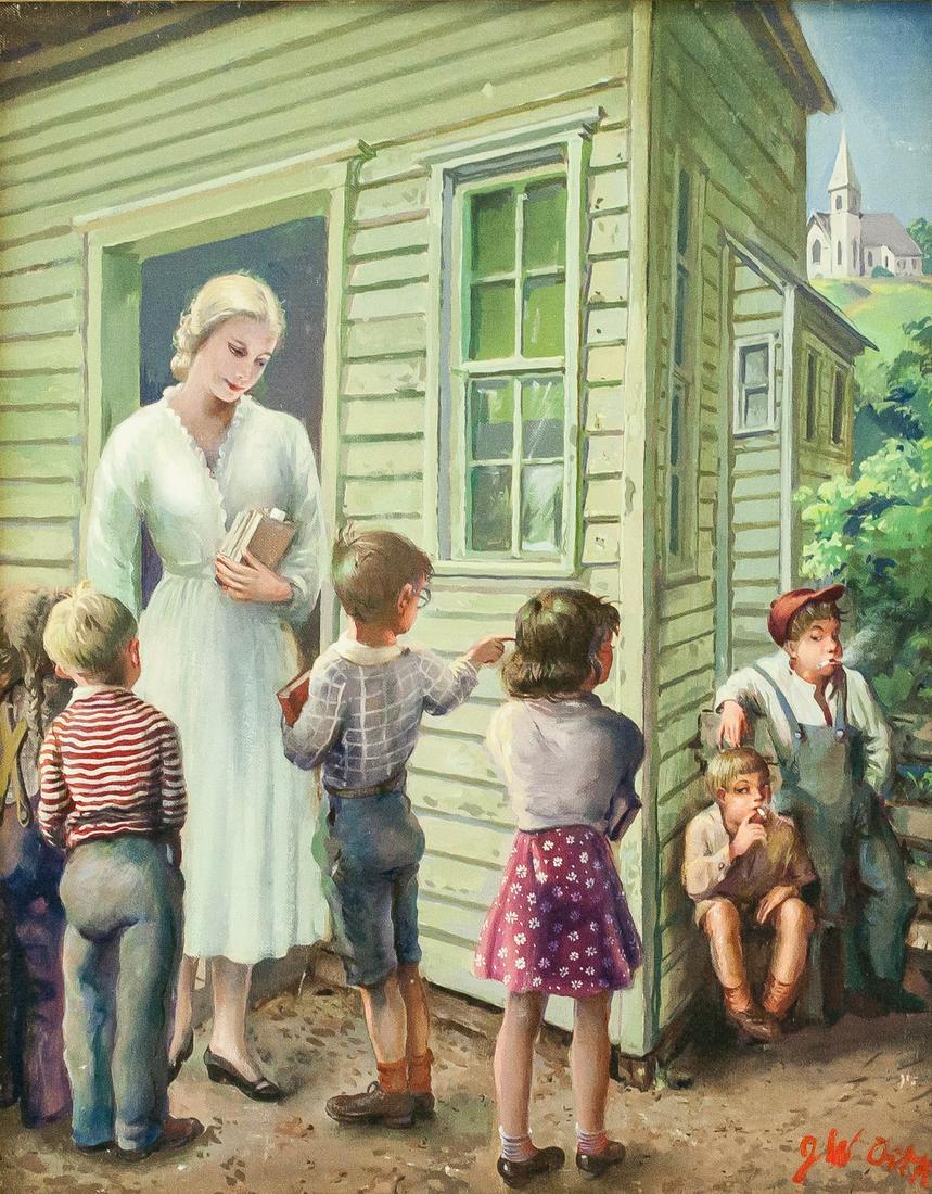 John William Orth American Oil on Board  "JW Orth" (1 of 7)