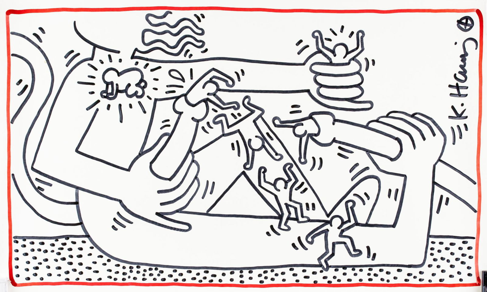 Keith Haring After American Pop Mixed Media on Paper (1 of 6)