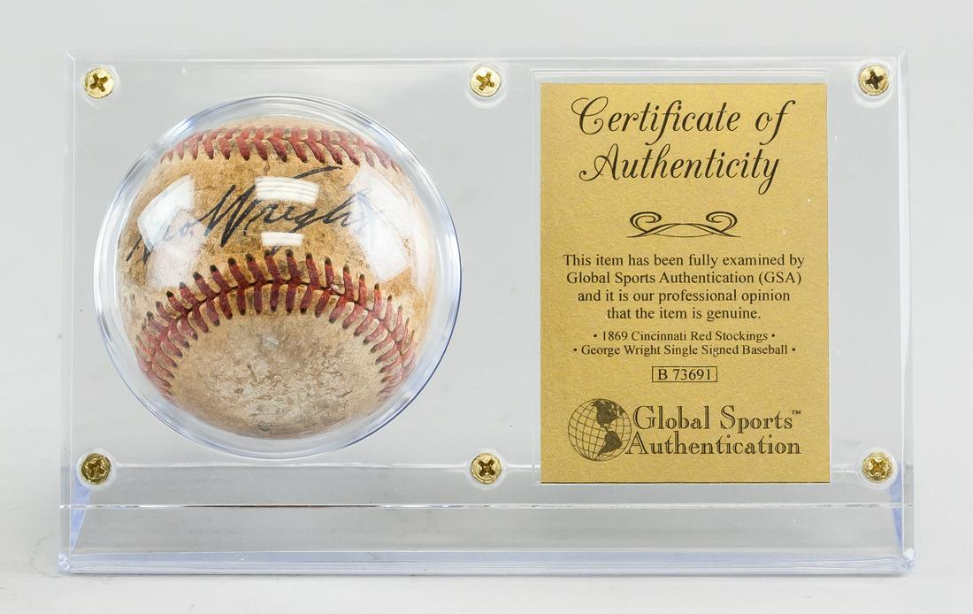 GSA Certified George Wright Autographed Baseball (1 of 7)