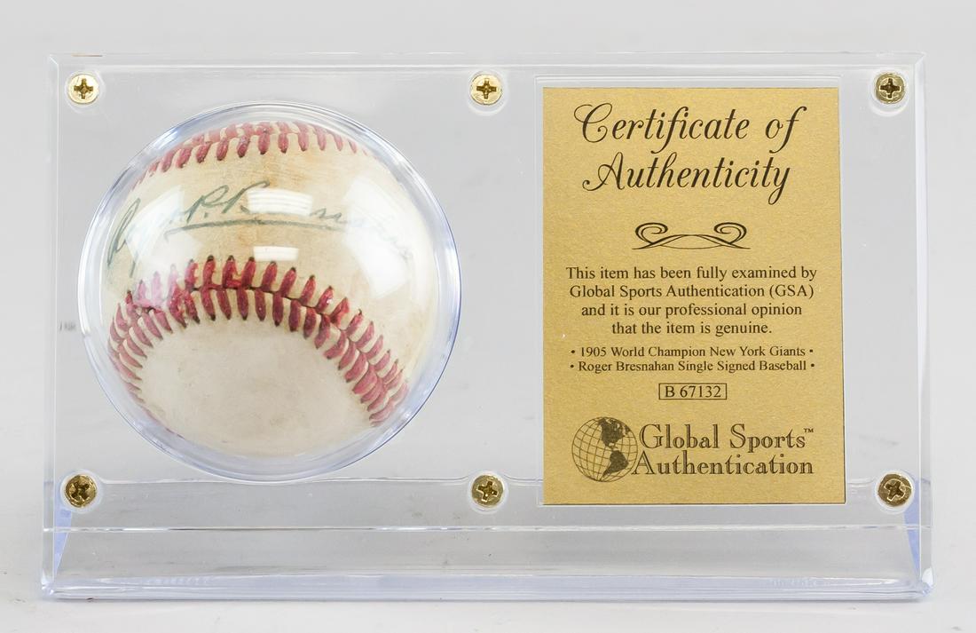 GSA Certified Roger Bresnahan Autographed Baseball (1 of 6)