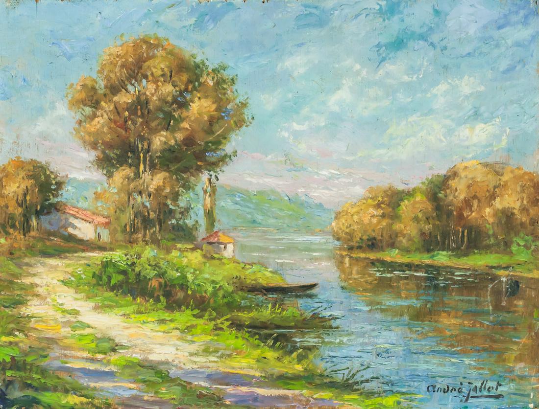 Andre Jallot 1884-1963 French Oil on Wood c. 1919 (1 of 8)